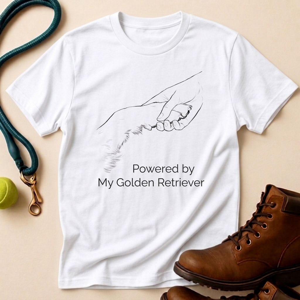 Powered By My Golden Retriever T-Shirt