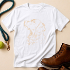Golden Gaze Line Art T-Shirt